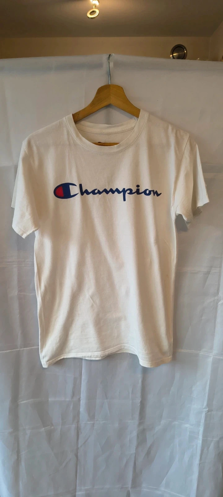 Vintage Champion T-shirt Wit | Geborduurd Logo | Maat S | Streetwear Y2K |#270 – photo 3